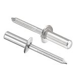 uxcell Blind Rivets, 304 Stainless Steel Pull Rivets Core Decoration Rivets 6.4mm Diameter 20mm Grip Length Close End Silver Tone, 25pcs