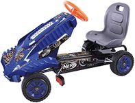 Hauck Pedal Go Kart, NERF Striker - for Children 4 Years+ up to 50 kg, Steel Frame, Adjustable Seat, Handbrake, Large Wheels with Rubber Profile, Slots for NERF Darts and NERF Blaster