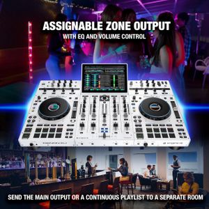 Denon DJ PRIME 4+ White DJ Controller – 4-Deck Standalone Mixer