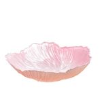 White Glass Fruit Bowl Plate, Glass Candy Dish Flower-Shaped Glass Fruit Tray, Fruit Holder Irregular Crystal Glass Fruits Dessert Dish(Large,Pink)