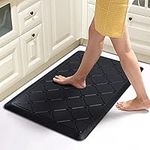 comfoyar Kitchen Mat Cushioned Anti-Fatigue Floor Mat, Thick Non-Slip Waterproof Trellis Kitchen Rug, Ergonomic Standing Mat for Kitchen, Home, Office, Laundry, 44 x 70 cm, Black