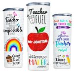 Eliphs Personalised Thank You Teacher Stainless Steel Travel Tumbler, Ideal for Hot and Cold Drinks Techers Treat