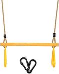 Wooden Trapeze Swing Bar with Plast