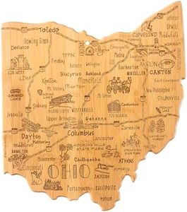 Totally Bamboo Destination Series Ohio State Shaped Serving and Cutting Board, Bamboo, 13.5" x 12"