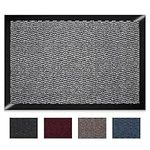 YAZMYN STORE Heavy Duty Front Door Mat Inside, Outside Welcome Floor Mat - Washable Door Mat Indoor, Door Mats Outdoor, Home & High Traffic Area Shoe Scraper, Black Grey Door Mat 60 X 90 Cm