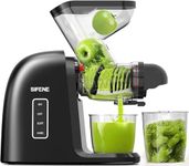 Slow Masticating Juicer Machine, 3-inch Wide Chute, Cold Press Juicer for Celery, Whole Fruits, Vegetables, 2-Speed, Non-BPA, Easy Clean, High Yield, Quiet DC Motor, Juice Recipes Included, Black