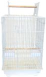 YML 3/4-Inch Bar Spacing Open Top Small Parrot Cage, 18-Inch by 18 by 27-Inch, Top Closed, White