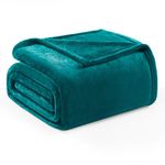 Exclusivo Mezcla Double Size Soft Bed Blanket, 230 x 168 CM Fleece Velvet Blanket for Bed, Fluffy Blankets Bed, Warm, Cozy, Plush and Lightweight Teal Blanket