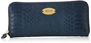 Hidesign Leather Womens Angara W2(Rf) Sb Medium M Blue Zip Around, Wallet