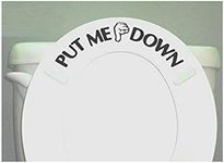 (DOWN) - PUT ME DOWN Decal Bathroom Toilet Seat Vinyl Sticker Sign Reminder for Him (free glowindark switchplate decal) stickerciti Brand
