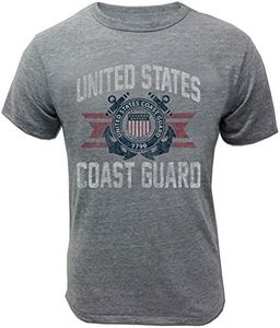 Armed Forces Gear Men's Coast Guard Vintage Basic Short-Sleeve T-Shirt (Gray, Large)