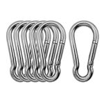 Outmate 304 Stainless Steel Carabiners -2.76 inch Heavy Duty, Durable & Rust-Free Clips for Gym, Swing, Dog Leashes, Hammocks, Keychains, and More(304,M7,Pack of 6)