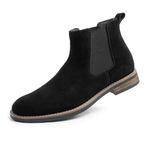 Cusolemore Chelsea Boots Mens, Dress Ankle Boots for men Fashion and Casual Style, Suede Leather Upper Comfy Slip-On Men Boots Black 10.5