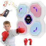 Music Boxing Machine, Smart Bluetooth Musical Boxing Machine, Wall Mounted Boxing Target with Boxing Gloves, LED Light & Adjustable Speed, Electronic Boxing Training Equipment Gifts for Kids, Adults