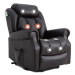 Elite Care Hainworth Leather Dual Motor riser recliner chair with heat and massage (Brown)