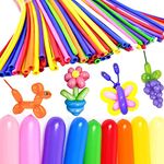 100Pcs Multicolor Metallic Balloons Colorful Long Latex Balloons 260Q Twisting DIY Animal Balloon Thickening Skinny Balloons for Children’s Birthday Party Festival Wedding Carnivals Party Decorations