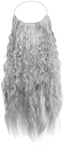 UQJE Long Curly Gray Wizard Beard Old Man Fake Beard Halloween Realistic Mustache Adult Cosplay Novelty Costume Facial Hair