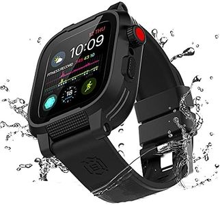 Waterproof Apple Watch Case 38mm 40mm 42mm Series 3&2 with Premium Bands, Built-in Screen Protector Full Body Rugged iWatch Protective Case Anti-Scratch Drop Shock Proof Apple Watch Case (Black, 40mm)