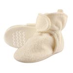 Hudson baby Unisex-Baby Cozy Fleece Booties with Non Skid Bottom, Cream, 4T