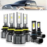 LECCIBUB LED Headlight Bulbs Compatible With DODGE RAM 1500 2500 3500 With Projector 2013-2015,9005/H10/HB3 High Beam + 9012 Low Beam + 9140/9145 LED Fog Lights,6500K White,Plug and Play,Pack of 6