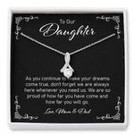 rakva 925 Sterling Silver Gift Daughter Necklace, To Our Daughter From Mum And Dad Alluring Beauty Necklace