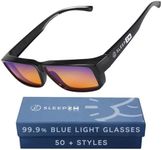 Fit Over 99.9% Anti Blue Light Blocking Computer and Gaming Glasses for Women and Men - Fitover Your Prescription or Reading Glasses - Sleep Better - Reduce Eye Strain - Stop Headaches