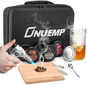ONUEMP Cocktail Smoker Kit with Torch, Old Fashioned Smoker Kit with 5 Flavor Wood Chips, Drink Infuser, Smoke Top, Whiskey Bourbon Gifts for Men Dad Husband Father's Day (Without Butane)