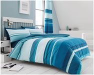 Gaveno Cavailia Luxurious HUDSON Bed Set with Duvet Cover and Pillow Cases, Polyester-Cotton, Teal, King