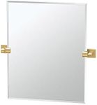 Gatco 4069SM Elevate, Frameless Rectangle Pivot Mirror, 24" H, Brushed Brass