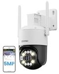 ZOSI 5MP 3K Wi-Fi 6 Wireless Security CCTV Camera Outdoor, PT WiFi Camera with 24/7 Recording, Person Vehicle Detection, Spotlight Siren, Color Night Vision, Cloud & Local Storage, Work with Alexa