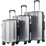 Coolife Luggage Expandable Suitcase PC+ABS with TSA Lock Spinner 20in24in28in (Sliver, 3 Piece Set) Coolife Luggage Expandable Suitcase PC+ABS with TSA Lock Spinner 20in24in28in (Sliver, 3 Piece Set)