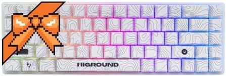 Higround Trailhead 65% Mechanical USB Wired Gaming Keyboard, TTC Linear Custom Switches, Programable RGB, Hot-Swappable, Deep Thock Creamy Sounding PC Keyboard, Pre-lubed (SNOWSTONE)