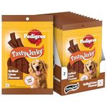 Pedigree Tasty Jerky Dog Treat, Grilled Liver Flavour, 70 g x 12, Jerky-Style Treats for Bonding, Low-Fat and Rich-Protein* Dog Treats
