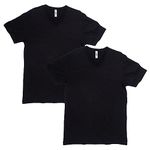 American Apparel CVC V-Neck T-Shirt, Style G2006CVC, 2-Pack, Black (2-Pack), Medium