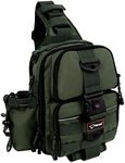 Fiblink Fishing Tackle Backpack Water-resistant Fishing Sling Bag Fishing Storage Pack with Rod & Gear Holder (Army Green)