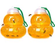 DIVCHI 2Pack Wasp Trap - Wasp Catcher, Yellow Jacket Traps, Fruit Fly Trap, Hornet Trap, Indoor, Outdoor, Hourglass-shaped