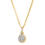 SEOLFOR 925 Sterling Silver Drizzle Drop Cubic Zirconia With Gold Plating Necklace| Pendant for Women & Girls | Gift for Women and Girls | Female Friend |Girl friend