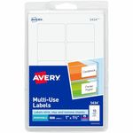 Avery Self-Adhesive Removable Labels, 1 x 1.5 Inches, White, 500 per Pack (05434)