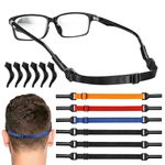 DIANZHU Glasses Straps - 6 Pcs Adjustable Eyewear Retaine With 3 Pcs Ear Hooksr, No Tail Sunglasses Strap, Glasses Holder Straps for Men's Glasses Straps, Kids' Glasses Straps, Women's Glasses Straps