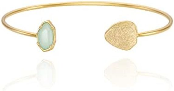 OZEL – Cuff Bracelets for Women – 18K Real Gold Plated Cuff Bracelet – Colorful Crystal Gold Cuff Bracelets for Girls (Green/Clear/Black/Pink Opal/Green Opal/White Opal), Free