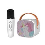 TOYS UNCLE Karaoke Machine for Kids, Portable Bluetooth Speaker with Wireless Microphone