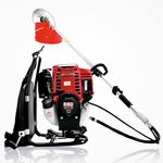 RBD Machine 4 Stroke Engine Lawn Grass Cutter Machine, 35cc Backpack Brush Cutter, Agriculture Machine for Grass Cutting, Weeds, and Small Brush Or Shrubs, Trim Overgrown Grass