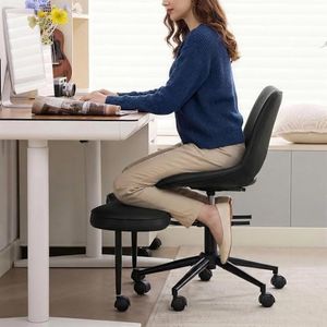 Ergonomic Kneeling Chair, Cross Legged Office Chair with Wheels & Lumbar Support, Wide Criss Cross Chair, Adjustable Height Meditation Yoga Chair for ADHD & Desk Work