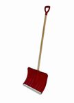 Snow Pusher Shovel Heavy Duty Durable Solid Wood Handle/Aluminium Blade with 53CM Wide Scoop/Mucking/Frost Resistant