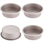 CHEFMADE Mini Round Cake Pan Set, 6-Inch 4Pcs Non-Stick Round Cake and Loaf Bakeware for Oven and Instant Pot Baking (Champagne Gold)