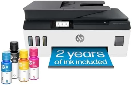 HP Smart -Tank Plus 651 Wireless All-in-One Ink -Tank Printer, up to 2 Years of Ink in Bottles, Auto Document Feeder, Mobile Print, Scan, Copy, Works with Alexa (7XV38A)