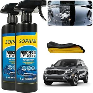 SOPAMI Ceramic Coating Spray (2 Pack), High-Gloss Car Polish & Paint Sealant, Quick Detailer for Water Beading & Shine, Safe for Paint, Glass, Plastic & Metal