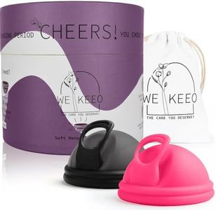 WE KEEO Reusable Menstrual Discs - 100% Medical-Grade Silicone Period Disc -Leak-Free 12-Hour Comfort - Eco-Friendly Tampon Disc Pad & Cup Alternative (Dark Pink & Black)