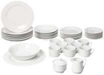 10 Strawberry Street Simply Round 45 Piece Dinnerware Set, White