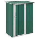 Outsunny 5' x 3' Outdoor Storage Shed, Metal Garden Tool Shed with Pent Roof, Lockable Door for Tool, Equipment, Green